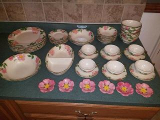 Vintage Franciscan Desert Rose Dinnerware,  Plates,  Saucers,  Cups,  Pottery,  China