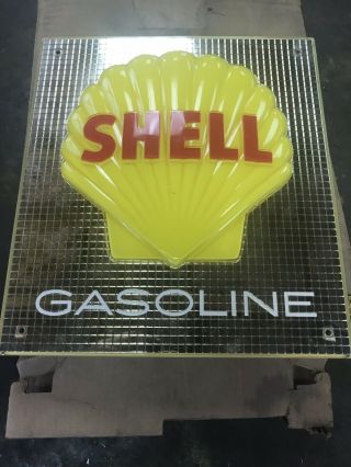 1950s Vintage Shell Gasoline Gas Pump Plate Sign Nos