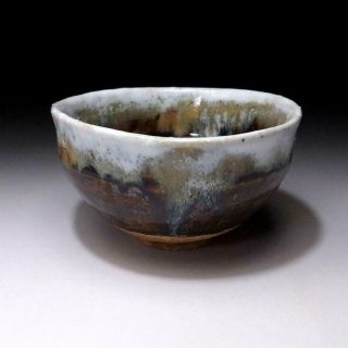 VM6: Vintage Japanese Pottery Tea Bowl,  Seto Ware,  Artistic glazes,  WABI SABI 5