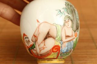 Asian old porcelain hand painting art sex culture snuff bottle Rare decoration 3