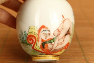 Asian old porcelain hand painting art sex culture snuff bottle Rare decoration 4