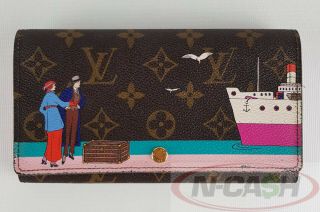 Bigsale Rare Authentic $805 Louis Vuitton Illustre Transatlantic Sarah Wallet