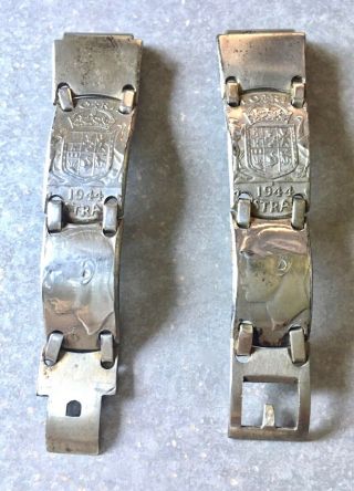 Wwii 1944 Australian Sterling Silver Florin Link Bracelet Partial