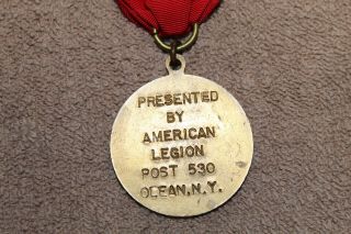 Scarce WW2 U.  S.  Veteran ' s American Legion  Olean,  NY  Medal w/Ribbon 4