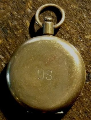 Vintage Wwii U.  S.  Military Pocket Compass S&w N.  Y.  Brass & Glass Perfectly