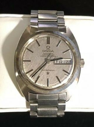 Rare Vtg.  Men’s Omega Constellation White Gold Bezel,  Day Date Cal 751 Automatic 2