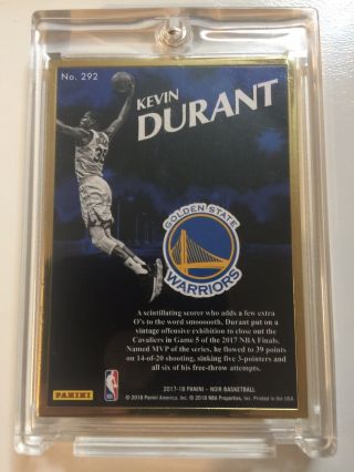 2017 - 18 Panini Noir Vintage Art Kevin Durant/25 (see Photos) 3