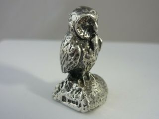 Stunning Rare Vintage Sterling Silver Owl Figurine Statue By Smc