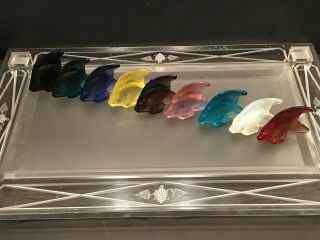 For Massagegirl1977 Lalique Vintage Set 9 Crystal Glass Assorted Color
