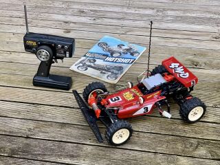 Vintage Tamiya Hotshot Kit No.  5847 Rc 4wd Buggy With Futaba Magnum Racer Radio