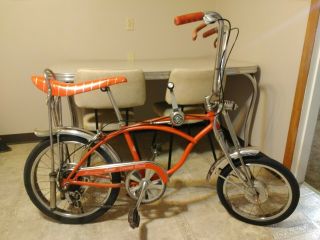 1969 Schwinn Stingray Orange Krate Muscle Bike Banana Seat Vintage Bicycle