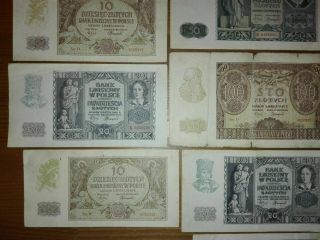 WEHRMACHT - SET OF GERMAN WWII BANK NOTES FOR OCCUPIED POLAND 1941 3