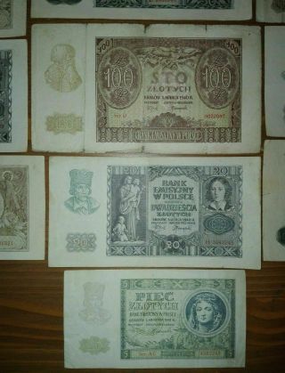 WEHRMACHT - SET OF GERMAN WWII BANK NOTES FOR OCCUPIED POLAND 1941 6