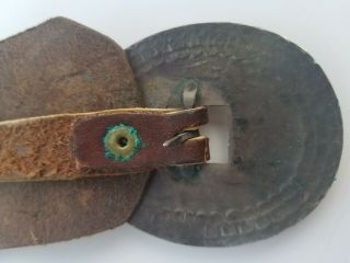 RARE Old Pawn STERLING SILVER & Turquoise Navajo Indian CONCHO BELT & BUCKLE 4
