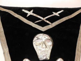 Antique Masonic Apron Skull Crossbones Cross Bones Ames Sword Co.  ? 3