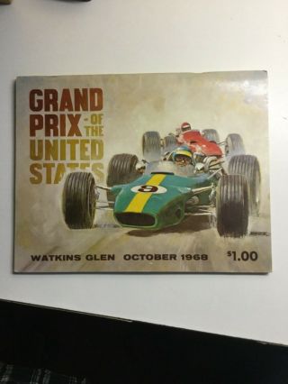 1968 Watkins Glen Grand Prix Racing Program - Signed By 7 Drivers - Rare