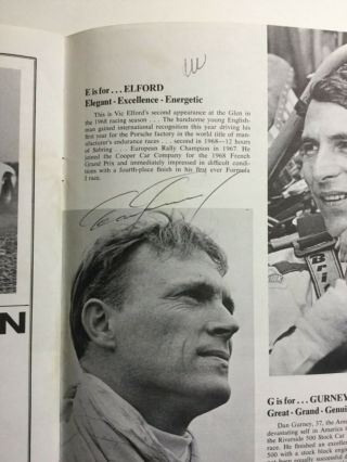 1968 Watkins Glen Grand Prix Racing Program - Signed by 7 Drivers - RARE 3