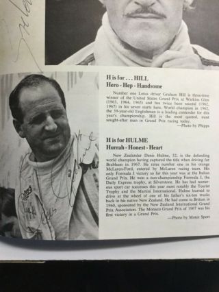 1968 Watkins Glen Grand Prix Racing Program - Signed by 7 Drivers - RARE 5