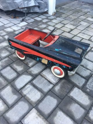 Very Cool Vintage 1960 ' s Murray Flat Face Fire Chief Pedal Car - BATMOBILE 5