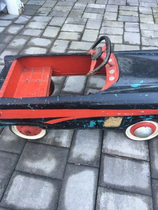 Very Cool Vintage 1960 ' s Murray Flat Face Fire Chief Pedal Car - BATMOBILE 7