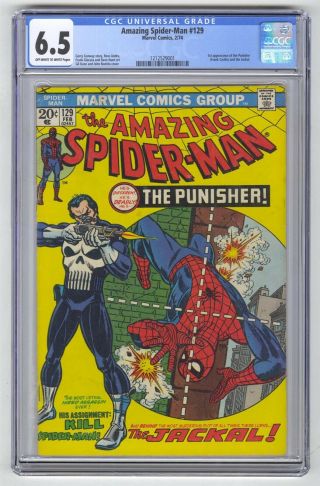 Spider - Man 129 Cgc 6.  5 Vintage Marvel Comic Mega Key 1st Punisher