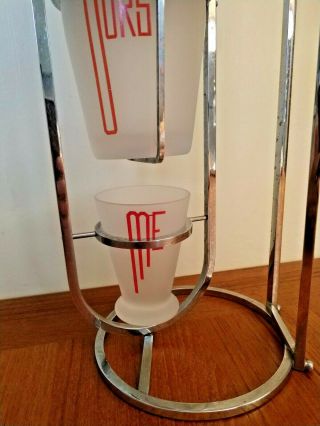 Vintage Art Deco Gyroscope National Silver Deposit Ware Cocktail Shaker Glasses 7