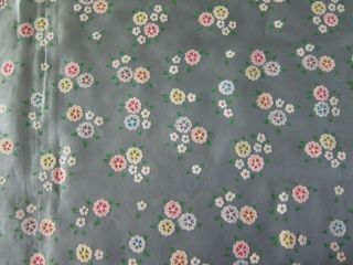Vintage Fabric Flocked 4 plus yards Blue Sheer with Flowers 4