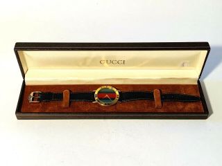 Authentic Gucci 3000 Series 3001m Red Green Signature Dial Classic Unisex Watch