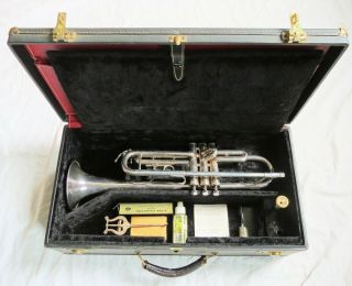 Getzen Eterna Severinsen Model Trumpet 1964 W/case Vincent Bach 3 Mp Vtg Old