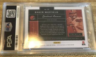Baker Mayfield 2018 Panini One RPA Red 09/15 PSA RARE PREMIUM ROOKIE PATCH AUTO 2