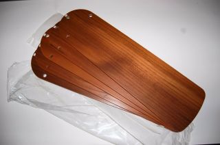 Hunter Vintage Ceiling Fan Parts - Set 5 Solid Teak Blades 52 " Fan