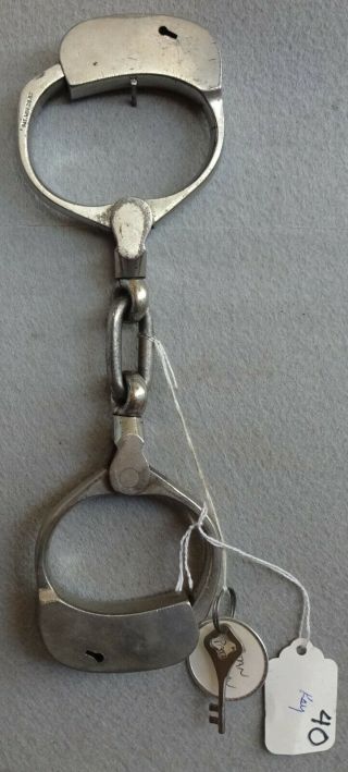 Antique Vintage Handcuffs Bean Prison Model Circa 1880 