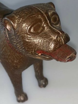 Rare Vintage Cast Iron Bull Dog Mechanical Bank 6