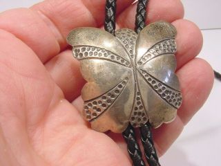 Vintage Andy Marion Navajo Hand Wrought Sterling Butterfly Bolo Tie