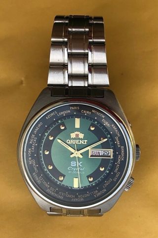 Nos Rare Vintage Watch Orient Sk Sea King Diver Automatic World Time