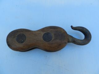 Antique Rigging Ship Pulley Block Wooden
