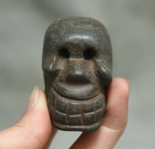 2.  6 " Ancient Hongshan Culture Old Jade Meteor Stone Carved Human Skeleton Statue