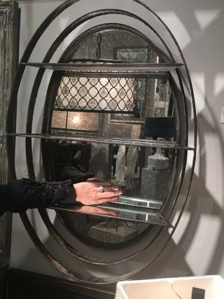 Urban Industrial Xxl 36 " Three Shelf Metal Antiqued Mirror Wall Shelf Aged Metal