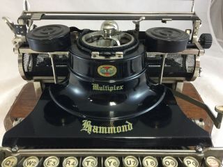 Antique 191X Hammond Multiplex Typewriter W/ Wood Case 2