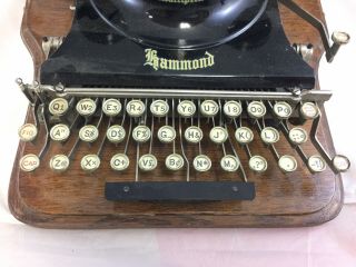 Antique 191X Hammond Multiplex Typewriter W/ Wood Case 3