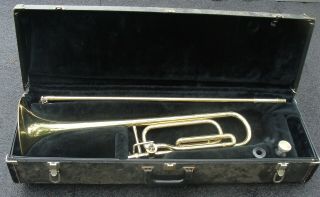 Vintage Conn 50h F - Attachment Trigger Trombone W/ Case Ready To Play