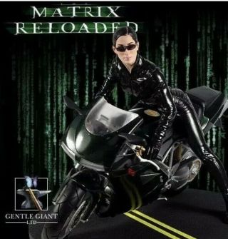 Gentle Giant Matrix Reloaded Trinity On Motorcycle 1/6 Scale Statue Very Rare