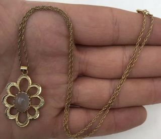 9ct Gold Victorian Moonstone Pendant On Chain 2