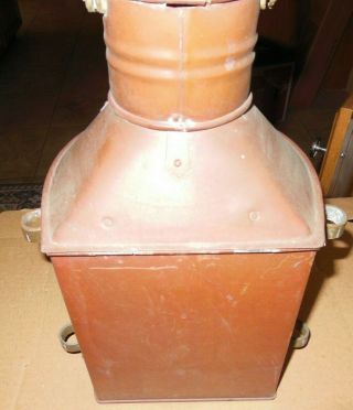 Vintage TUNG WOO Lantern Maritime Copper Oil Wick Hanging Lamp Masthead 5