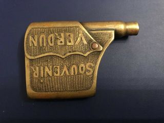 Antique Trench Wwi Cigarette Lighter,  Brass.  Shape Of The Pistol