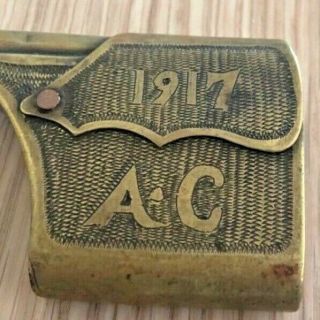 Antique trench WWI cigarette lighter,  Brass.  Shape of the pistol 5