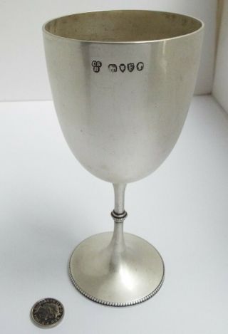 Lovely English Antique 1881 Victorian Solid Sterling Silver Wine Goblet