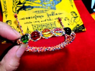 Bracelet Naga Eye Gems Braided Rope Thai Lucky Amulet Protect Charm Love Wealth