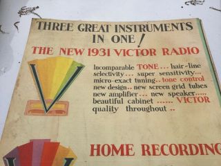 Antique 1931 Large Lithograph Advertising Poster Sign RCA Victor Radio Electrola 2