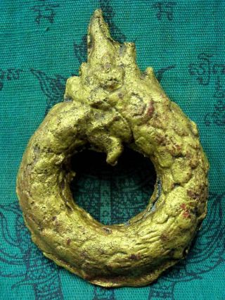 Ouroboros Naga Eat Tail Infinity Love Charm Luck Magic Talisman Thai Amulet